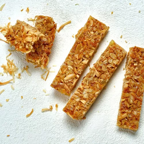 Almond Coconut Caramel Granola Bar Sweetened with Tagatose